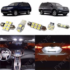 White LED lights interior package kit for 2008-2013 Toyota Highlander +Tool TH1W
