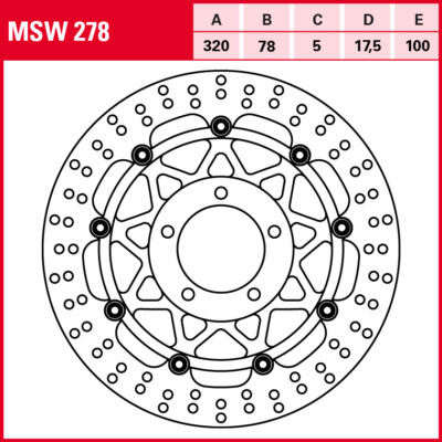 TRW Bremsscheibe MSW278  | für Triumph Tiger Sport ABS 1050 2018 NH01A//