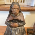 OLD WOOD CARVED WOODEN AFRICAN NATIVE INDIAN Man And Woman FIGURINE STATUES — photo 3