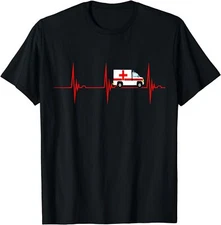 NEW LIMITED Ambulance Emergency Services EKG Medical Gift Idea Tee T-Shirt S-3XL