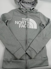 The North Face Jacket Women Size XS Gray Full Zip Hooded Spellout