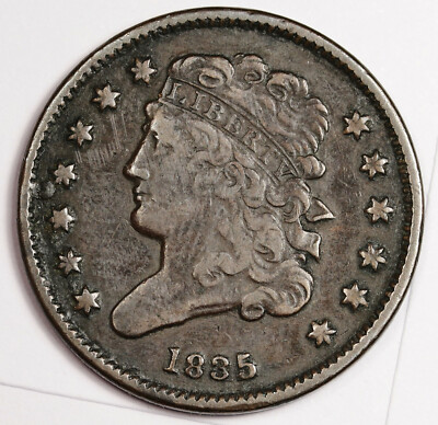 1835 Half Cent.   About XF.  157984