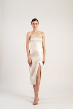 Jenny Yoo Reign Metallic Gold Jacquard Dress 2