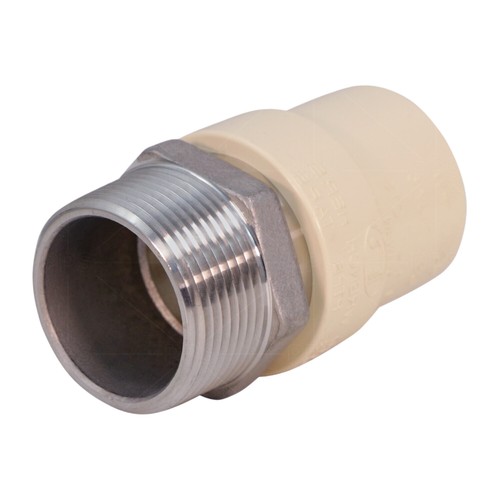 Midline Valve Male x CPVC Adapter Transition Pipe Fitting; Stainless Steel