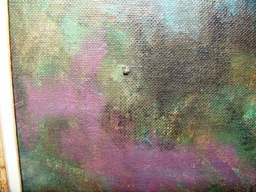 Rosemarie K Lester Acrylic Painting on Canvas Panel Abstract Hazy Landscape 1967 - Picture 9 of 12