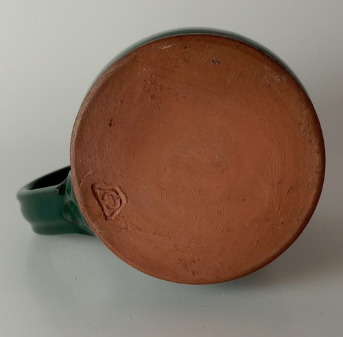 VTG Deneen Pottery 3.5" Mug McGregor Manor Iowa 1897 Dark Green Signed USA - Picture 6 of 9