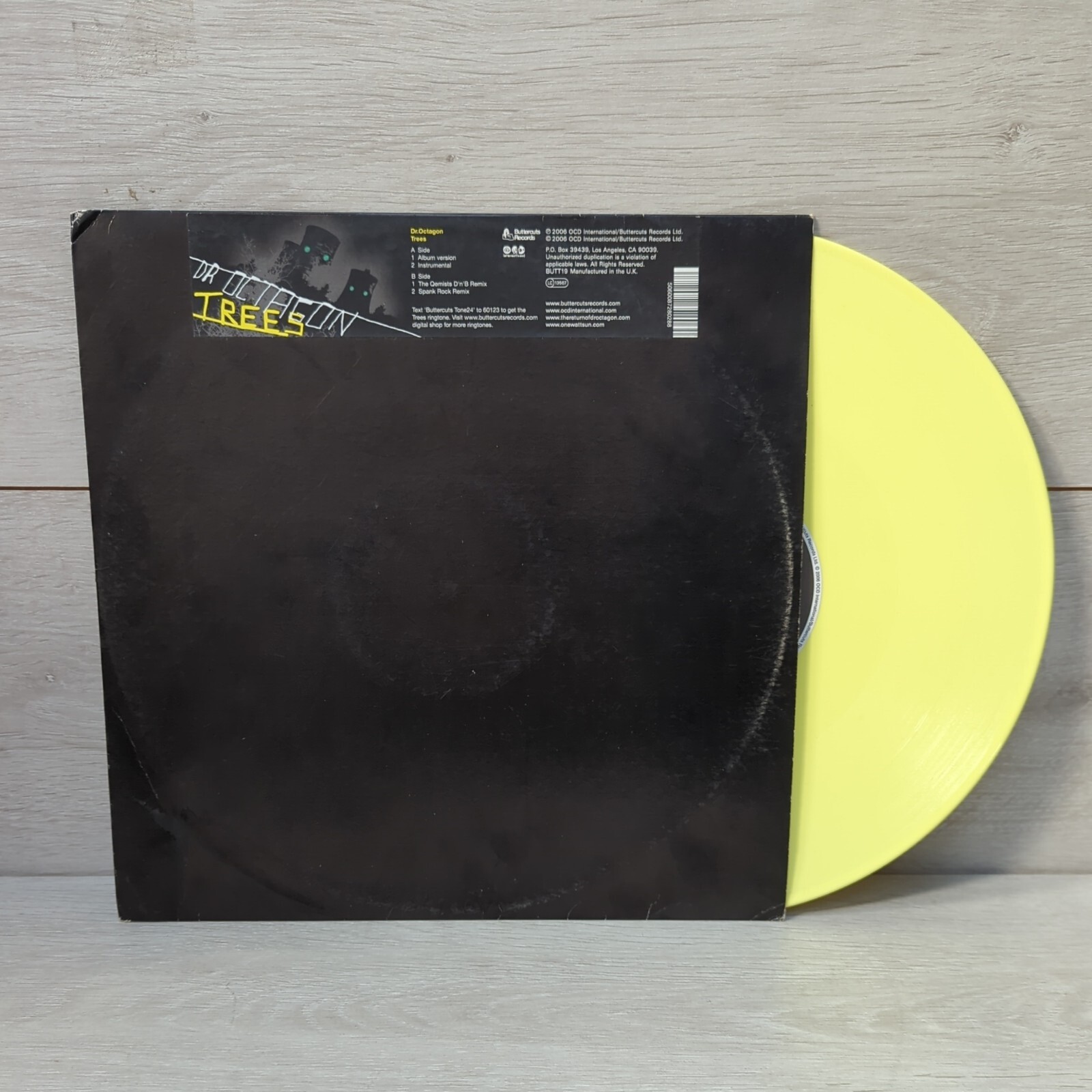 Dr Octagon – Trees - 12"" Yellow Vinyl Single Record - VG / EX Condition - 2006