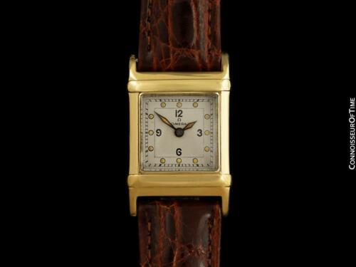 1935 OMEGA MARINE Vintage - World's First Diver's Watch, 14K Gold - Warranty - Picture 3 of 12