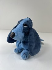Vintage Applause Hush Puppies Bean Bag Plush Blue Puppy Dog Basset Hound Toy