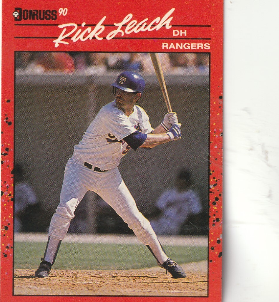 FREE SHIPPING-MINT-1990 Donruss Rick Leach Texas Rangers #613