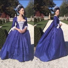 Rococo Purple Ball Gown 1770s Women's Rococo Marie Antoinette Gown Dress Royal