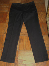 LAUREN RALPH LAUREN WOMENS BLACK PINSTRIPE FLAT FRONT DRESS PANTS  Sz 8