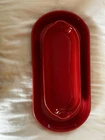 Fiesta Red Glossy Ceramic Oval Platter Solid Pottery USA Set of 2