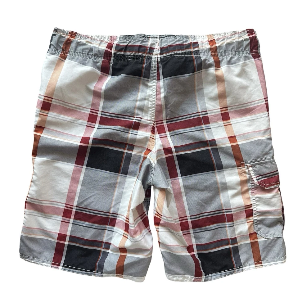 Bañador Arizona para hombre S/CH a cuadros rojo gris cordón Foto 3 de 4