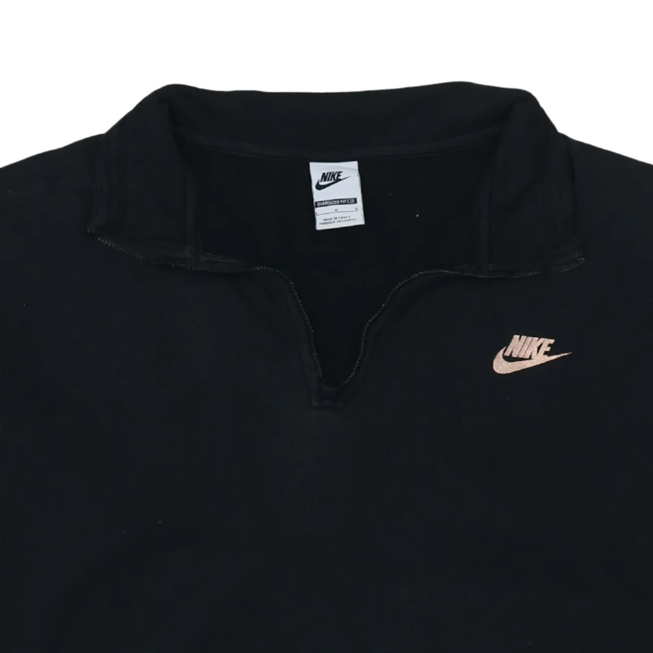 Nike 90's Swoosh Quarter Zip Sweatshirt Large Black image 3