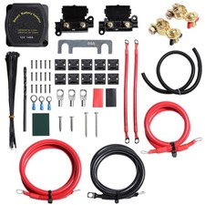 Trennrelais 12V Camper Zweit Doppel Batterie Set Kabel 3.7M Bus KFZ Halterung