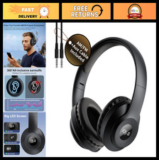 Rechargeable AM FM Radio Headphones - Portable Digital Earmuff for Jogging, Mowi