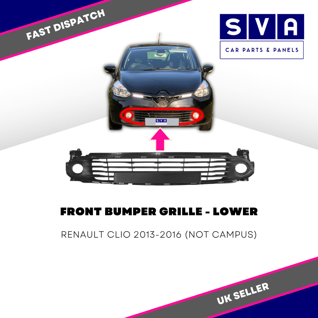 Renault Clio 2013-2016 Front Bumper Grille Lower Not Campus Insurance Approved