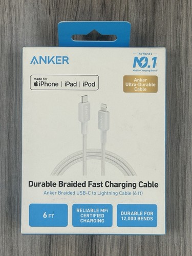 Anker 322 USB-A to USB-C Charging Cable 6ft Nylon Braided - BRAND NEW SEALED