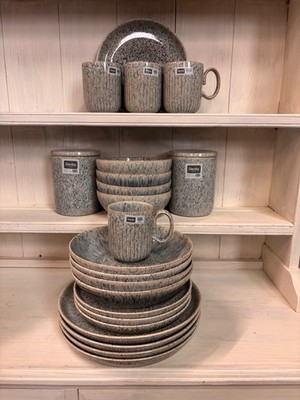 Denby - Halo Speckle - Geschirrset für 4 + Vorratsgläser - Neu mit Etikett