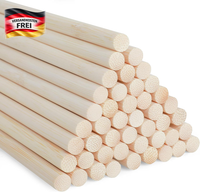 HolzstäBe Basteln Set 30 StüCk 10Mm Rundholz Natur FüR Modellbau Dekorationen