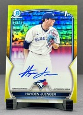 2023 Bowman Hayden Juenger Chrome 1st Yellow Refractor Auto /75 - Blue Jays