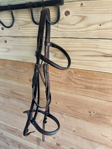 USED CHETACK DARK HAVANA BROWN HORSE BRIDLE ENGLISH HEADSTALL