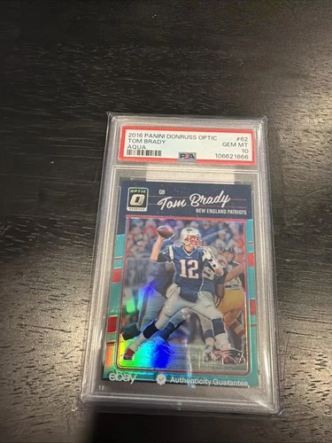New Listing2016 Tom Brady Optic Aqua /299 (#62) PSA 10