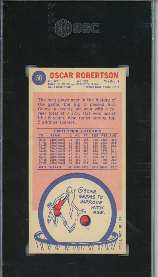 1969-70 Topps Oscar Robertson #50 SGC 5.5 - Image 2 of 2