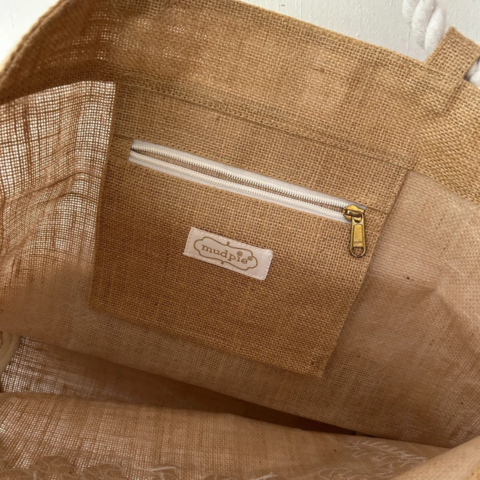 Bolso de Playa Mudpie Paja Mujer Bolso Asa de Cuerda Bolso de Verano Soleado Foto 2 de 3