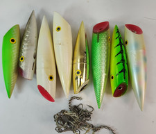Lot of 8 Luhr-Jensen J-Plug Size 4/5 Fishing Lures Green Silver White