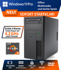Windows 11 PC Office Computer RYZEN 5, 16-32GB DDR4, 1TB M.2 SSD, LEISE + WLAN