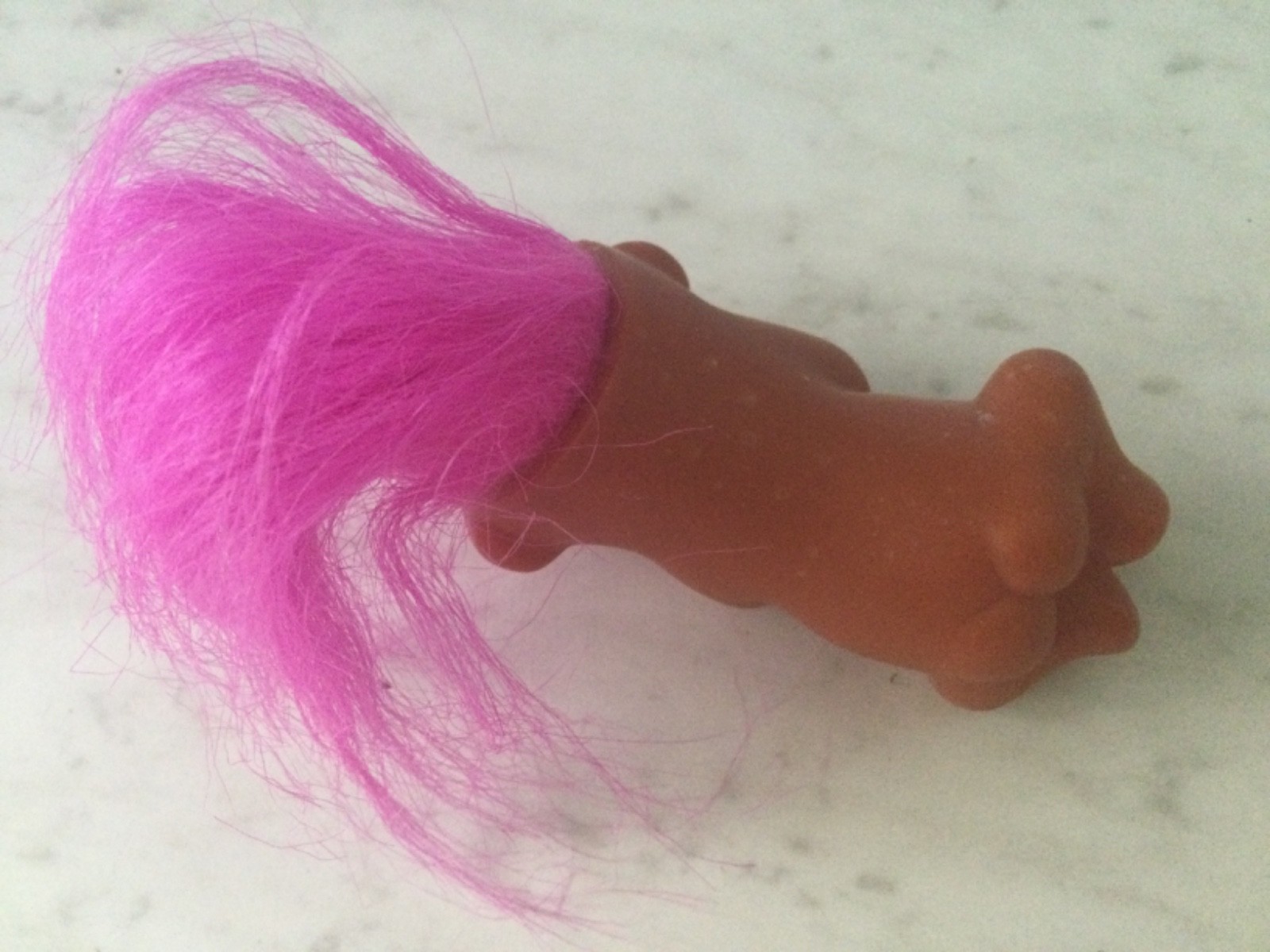 ORIGINAL VINTAGE THOMAS NORFIN BABY TROLL 1980'S PINK HAIR BLUE EYES