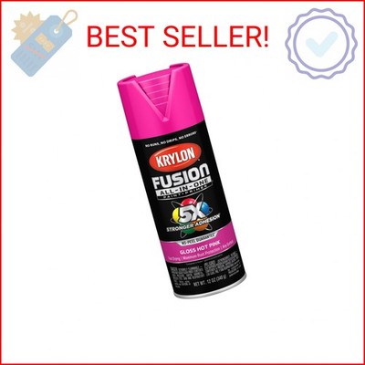 Krylon Fusion All-In-One Adhesive Spray Paint for Indoor/Outdoor Use, 12 oz, Hot