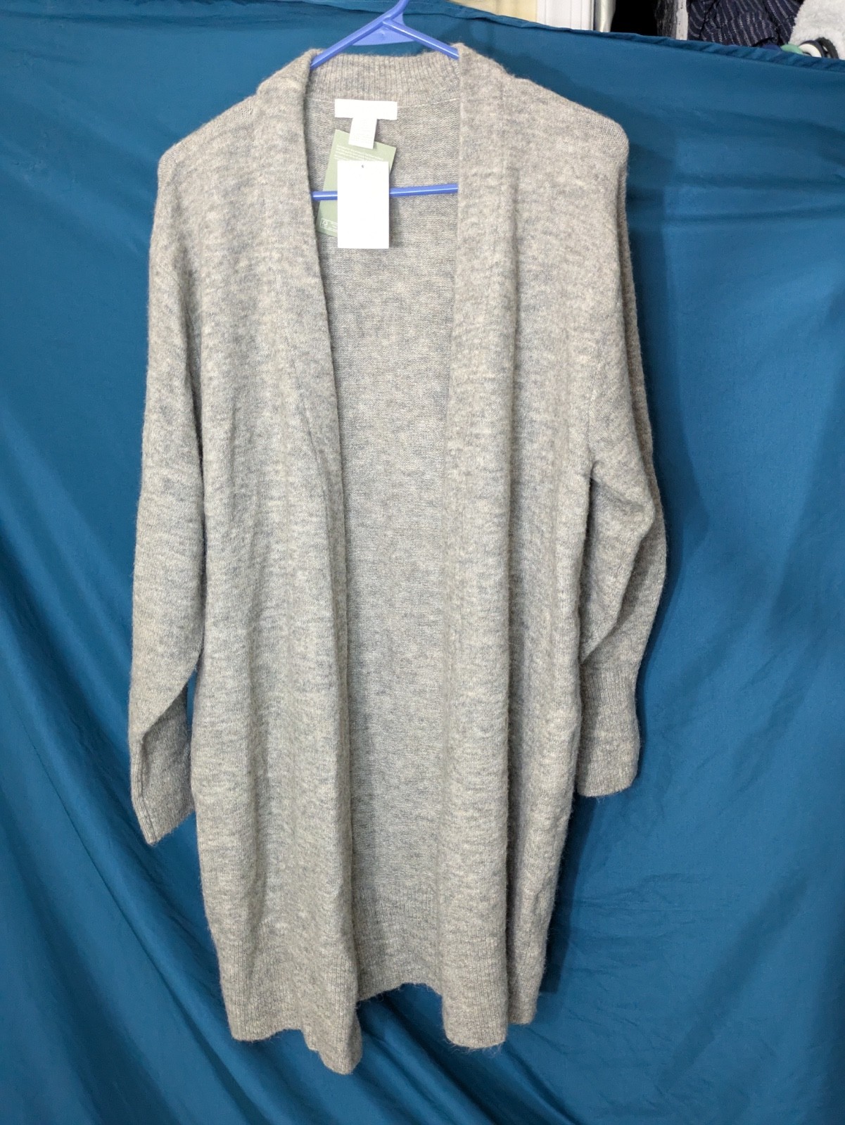 H&M Womens Md Gray, Long open face, long Sleeve,Soft,Sweater, S NEW
