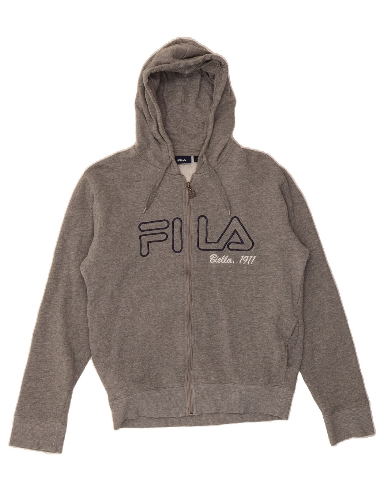 FILA Felpa con cappuccio e zip grafica uomo piccola grigia BD07