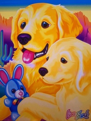 Vintage Lisa Frank Casey and Caymus Two Pocket Folder Unpunched Lab Pup 1990s