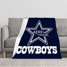 Durable Soft  Warm Flannel Blanket - Cozy Navy Blue Star Design