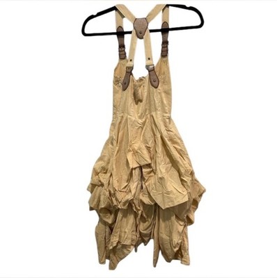 All Saints Spitalfields Melody Beige Leather Strap Parachute Dress XS | eBay