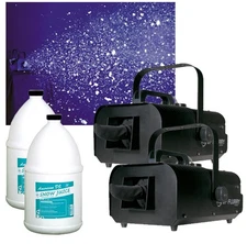 (2) American DJ VF Flurry Hiigh Output 600W Snow Machine (2) Gallon Fluid New