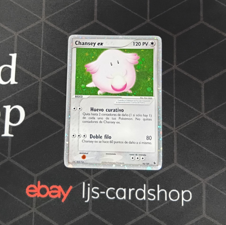 Spanish Chansey ex 96/109 Ruby & Sapphire 1/110 Holo Rare LP Pokemon Card T1
