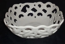 Ceramic Openwork Bread Serving Basket White Tabletops Gallery               (S5)