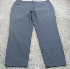 Jacqui E Pants 18 L26 Regular Fit Zip Up Blue Stretch Cotton Office Career