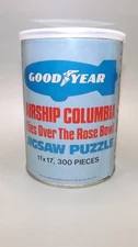 HTF 1976 GOODYEAR BLIMP Airship Columbia, Rose Bowl 300 Pc Jigsaw Puzzle, 100%