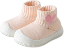 Baby Sock Shoes Toddler Walking 12-15 Months Toddler, Pink Heart -