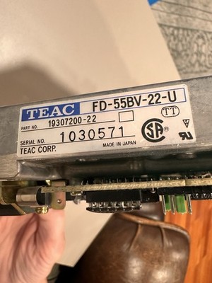 TEAC FD-55BV-22-U 5.25  Floppy Disk Drive Rare Vintage