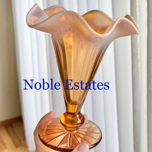 Vintage Fenton Cameo Opalescent Ruffled Vase (circa 1926 - 1927)