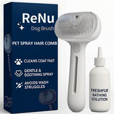 Fresh Fur Shower Brush, 3-in-1 Self-Cleaning Steamy Pet Brush for Dogs  Cat