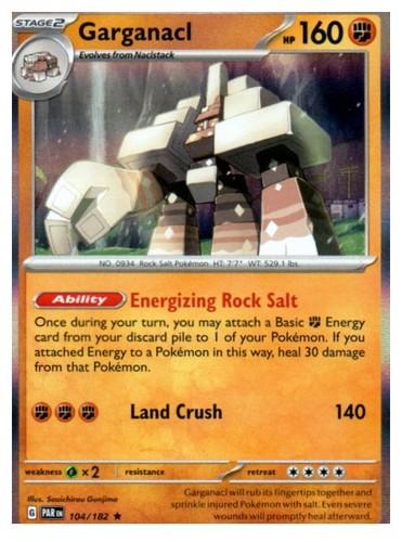 Garganacl 104/182 Rare Paradox Rift Pokemon Holo Near Mint