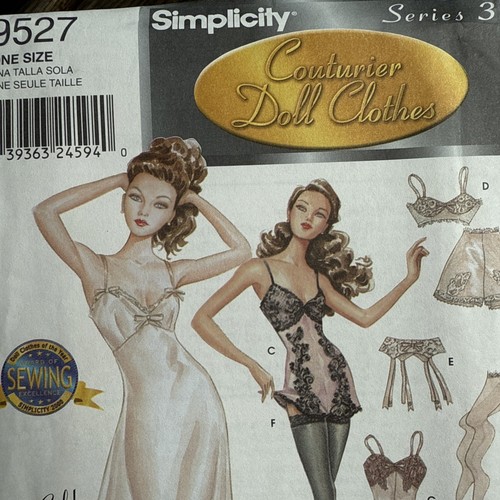 Simplicity 9527 Couturier Doll Lingerie: Slip, Teddy, Hose 15.5" Pattern Uncut - Picture 2 of 5
